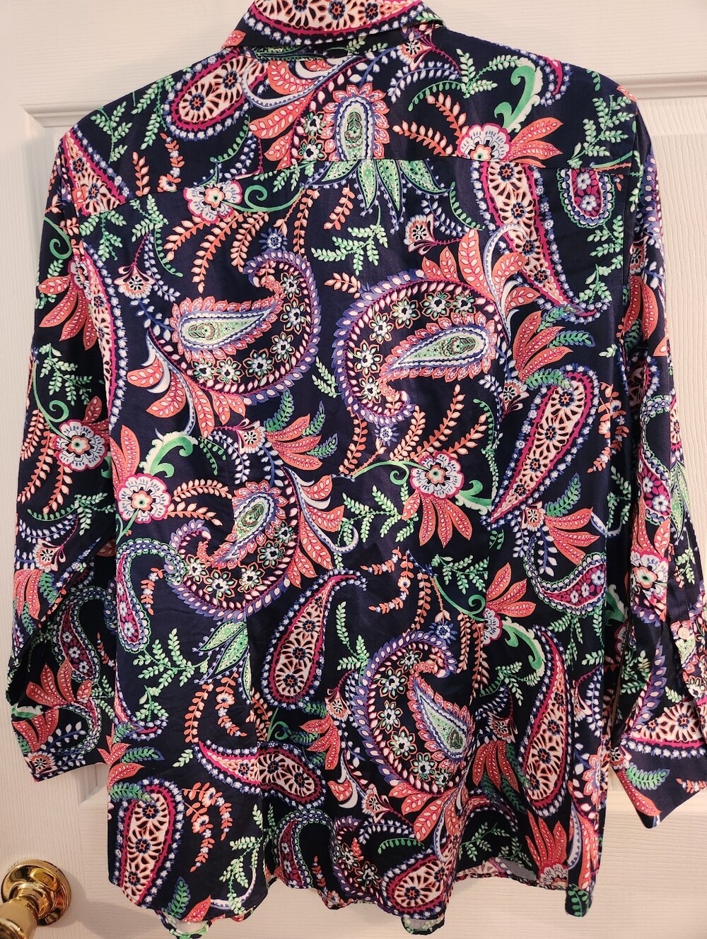 Chaps Multicolor Paisley Button-Down Shirt - Navy Base, sz XL - Picture 4 of 5